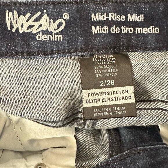 Mossimo Mid-Rise Midi Power Stretch Jean Shorts Size 26 - Picture 3 of 4